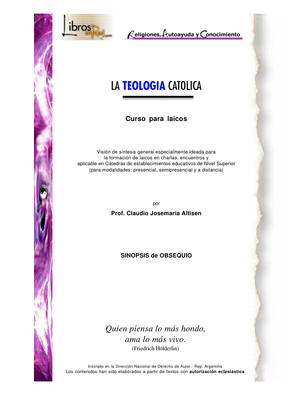 Portada de Teologia (sinopsis de regalo)